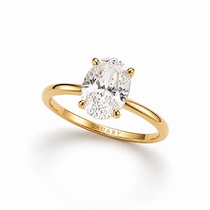 Anel Solitário Georgina10x14mm Prata 925