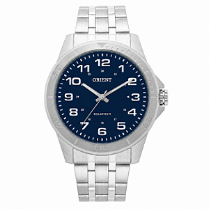 Relogio Orient Masculino Solartech Aco Prata Numeros Completos 40mm MBSS0020D2SX