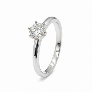 Anel Solitário 5mm Moissanite Prata 925 com Ródio