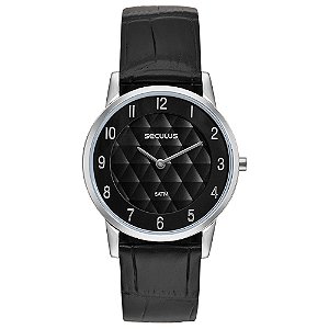 Relógio Seculus Masculino Social Analógico Pulseira de Couro 38mm 23725G0SVNC3