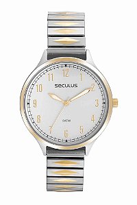 Relógio Seculus Feminino Dourado Fundo Madrepérola 40mm 44144LPSVDS1
