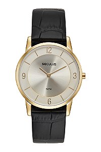 Relógio Seculus 23724GPSVDC2 Couro Dourado 38mm