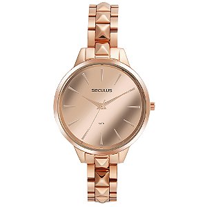 Relógio Seculus Feminino Rosé 77168LPSVRS3 Espelhado 38mm