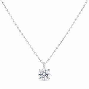 Colar Ponto de Luz Moissanite 9mm Prata 925 com Ródio