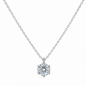 Colar Ponto de Luz 8mm Moissanite Prata 925 com Ródio
