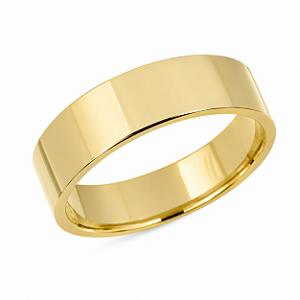 Aliança Reta Polida 5mm Ouro 18k.