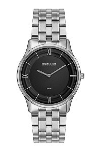 Relógio Seculus Prata Ultra Slim 39mm 44303G0SVNA1 Preto