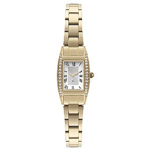 Relógio Technos Feminino Retangular Dourado Romano 5Y20MH1K