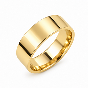 Aliança Reta Anatômica 5,0mm Ouro 18K