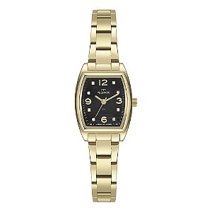 Relógio Technos Feminino Dourado 2035MXP1P Fundo Preto