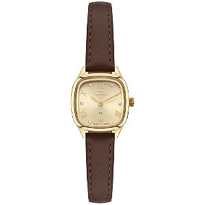 Relógio Technos Feminino Dourado Couro 2025LVI0X 24mm