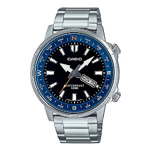 Relógio Casio Masculino Aço Dupla Coroa MTD130D1A2VDFSC