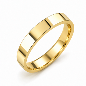 Aliança Reta Polida 3,0mm Ouro 18K