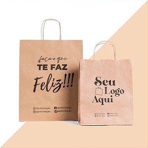 Sacola Kraft Personalizada P 18x28 - 80gr (500 sacolas) - 7468