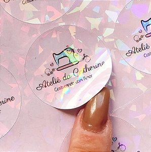 Adesivos Etiquetas Vinil Branco Laminação Holográfica com Recorte (5xA3) - Cod 7515