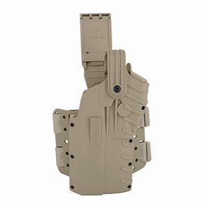 Coldre G5F Bélica - Coxa - COM Protetor de Red Dot - Coyote