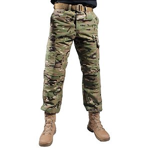 Calça Masculina Combat Camuflada Multicam Bélica