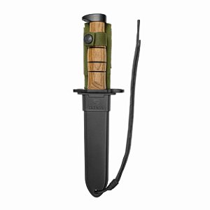 Faca Baioneta M9 Bélica Militar - Cabo em Madeira - Bainha Preta