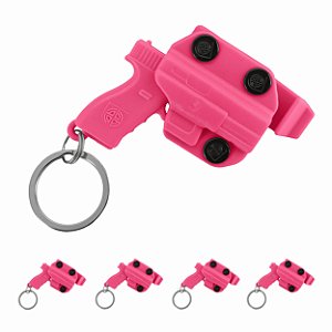 Kit 5 Chaveiros Holster Bélica - Rosa