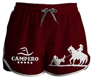 Short Feminino Country Moda Praia Campero Bruta Delicada Vermelho