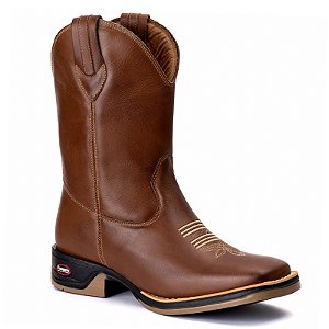Bota Texana Rodeio Country Couro Bico Quadrado Ref 856