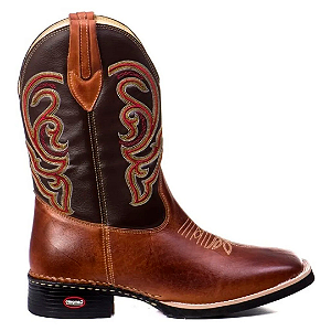 Bota Texana Country Masculina Couro Bico Quadrado Ref0800