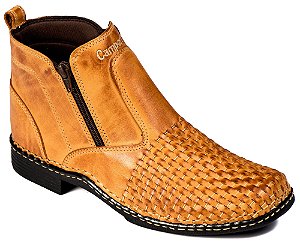 Bota Masculina De Couro Latego Solado Conchinha Cor Whisky 225