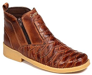 Botina Masculina Em Couro Latego Confort Flex Cor Pinh o 179