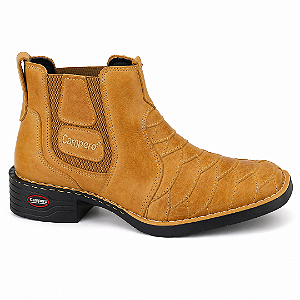 Bota Masculina em Couro Campero Cano Curto Whisky Ref 186
