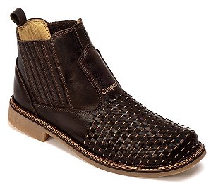 Botina Masculina Rodeio Tricê café Ref 116