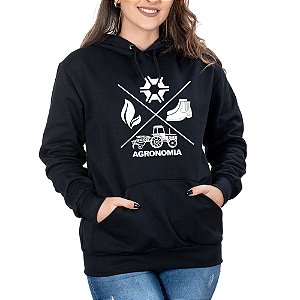 Blusa Moletom Feminino Country Agronomia Preto