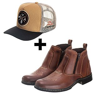 Kit Butina Masculina Em couro + Boné Agronomia Agro Ref 03