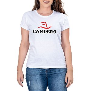 Camiseta Feminina Country Campero Manga curta Branca