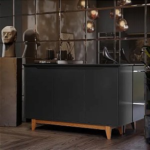 BUFFET 3 PORTAS FLOW PRETO