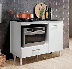 BALCAO FIT PARA COOKTOP COM RECORTE 1PT 1GAV BRANCO