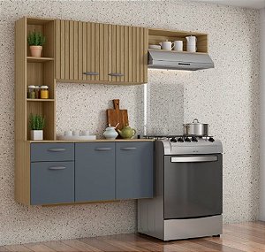 Cozinha Suspensa Isis DAMASCO RIPADO/CINZA