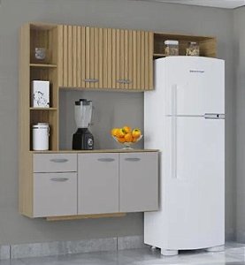 Cozinha Suspensa Isis DAMASCO RIPADO/OFF WHITE