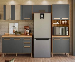 Cozinha Modulada Intenza NUBIA 4 Peças FREIJO/CHUMBO