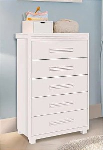 Comoda PARIS 5 gavetas BRANCA