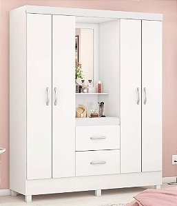Guarda Roupa LORD CAPELINHA BRANCO/ROSA Flex