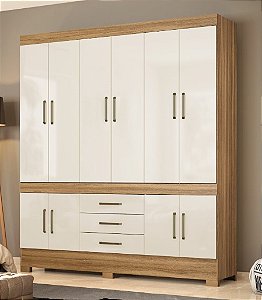 Guarda Roupa NEW MURANO AMENDOA/ OFF WHITE