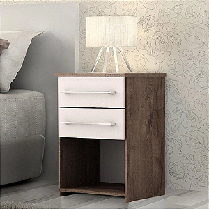 Mesa de Cabeceira BRUNA CHOCOLATE/ OFF WHITE