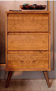 Mesa de Cabeceira 3 gavetas RETRÔ WOOD FREIJO