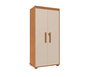 Armário Multiuso 2 portas com chave ATENAS CINAMOMO/OFF WHITE