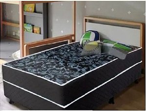 Cama Box Conjugada SOLTEIRO Ortopédica 88x188 COM 07CM DE ESPUMA