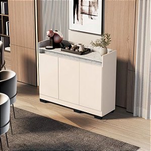 BUFFET REAL 03 PTS OFF WHITE/MARMORE BRANCO