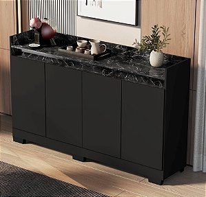 BUFFET REAL 04 PTS PRETO/MARMORE PRETO