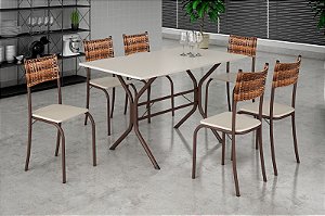 Conjunto de mesa ATLANTA com 06 cadeiras