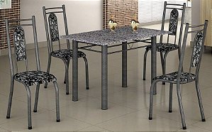 Conjunto de mesa MEAIPE com 4 cadeiras PRETO