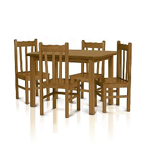 Conjunto de mesa MÔNACO com 4 cadeiras Imbuia